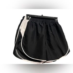 black athletic shorts with white stripe